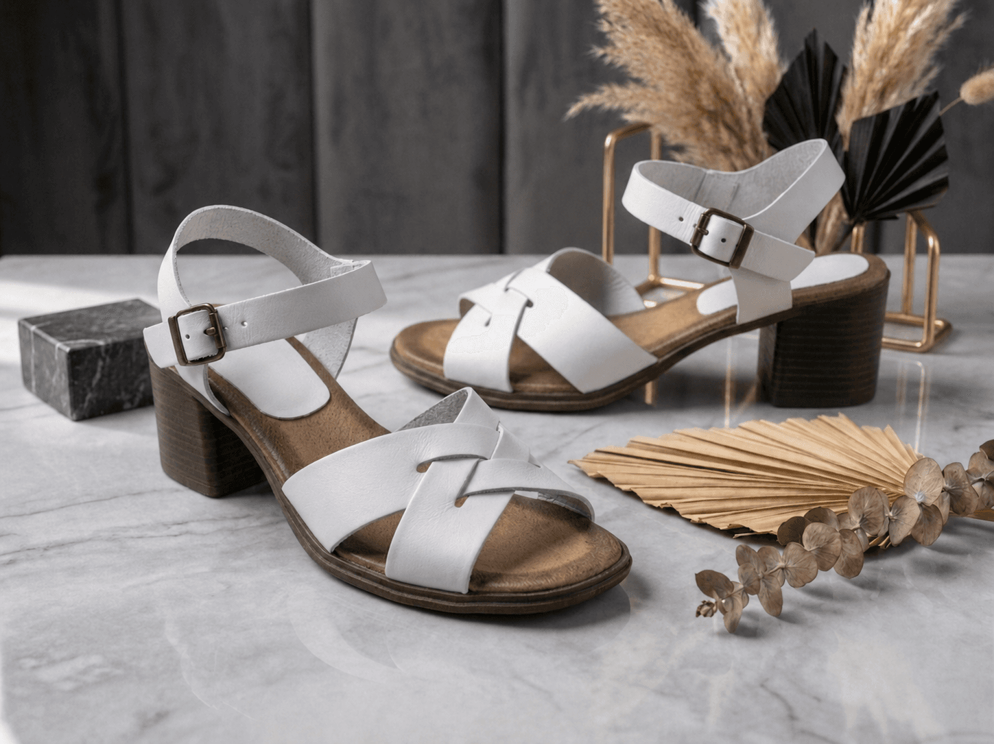 Sandale Demi talon Cuir 4