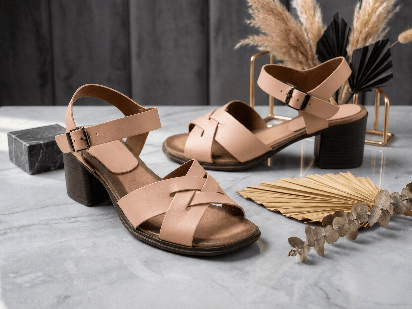 Sandale Demi talon Cuir 1
