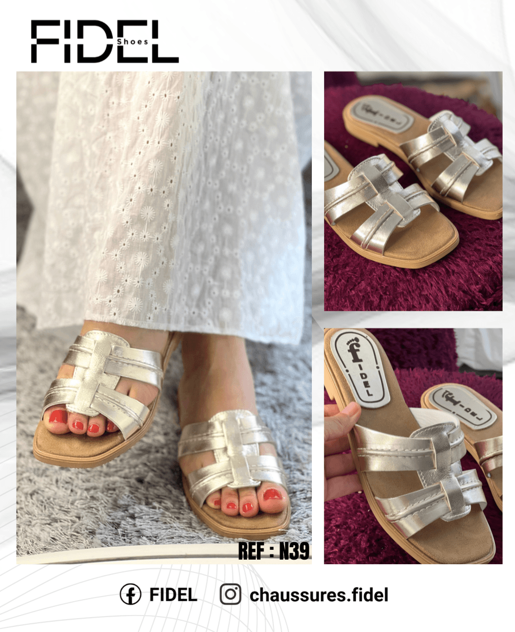 Mule Cuir plat 1