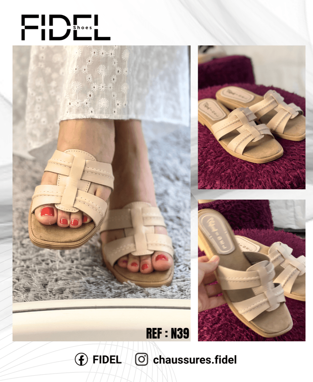 Mule Cuir plat 2
